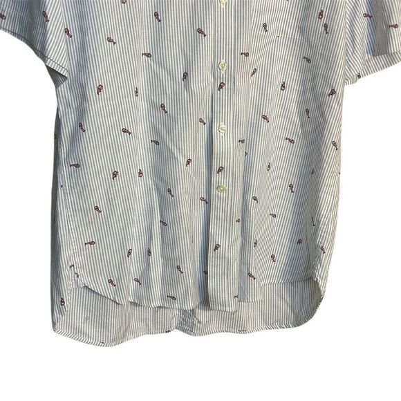 Joseph A. Bank Men's Lobster Print Button-Up Shirt Blue Size L - Picture 2 of 8